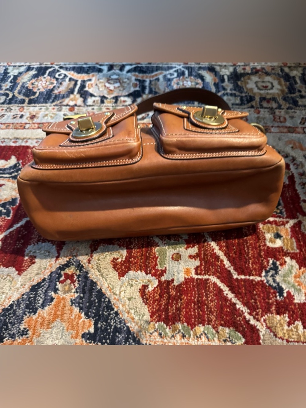 Coach F12868 Vintage 65th Anniversary Butterscotch Double Turn lock Shoulder Bag - Picture 8 of 11